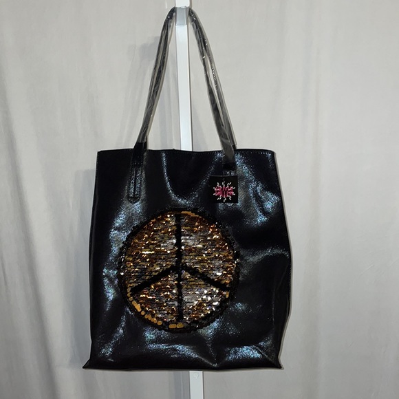 Olivia Miller Faux Leather Handbag with Reverse Sequin Embellishment - Picture 4 of 14